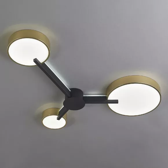 Потолочная светодиодная люстра Escada Expert 10209/3LED, Черный, Золото, От теплого до холодного, вид снизу Потолочная светодиодная люстра Escada Expert 10209/3LED, Черный, Золото, От теплого до холодного, вид снизу