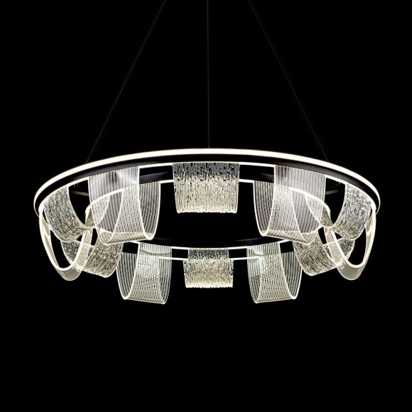 Подвесная светодиодная люстра с пультом управления LED4U L7706-800 BK