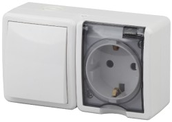 Блок розетка+выключатель Эра 11-7401-01 Б0020733