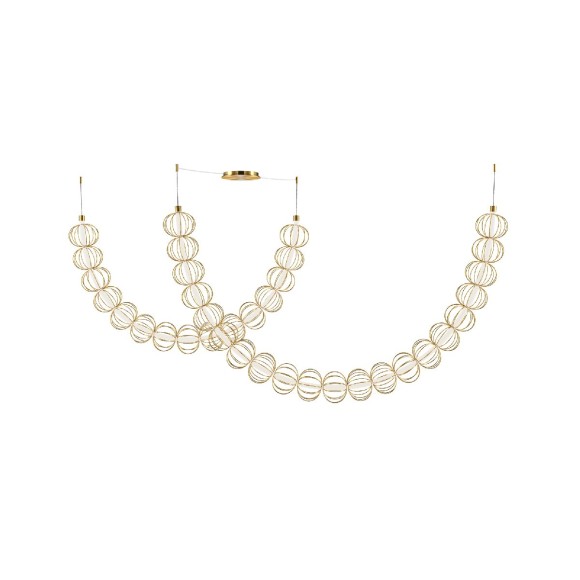 Подвесная светодиодная люстра Maytoni Golden Cage MOD216PL-L55G3K