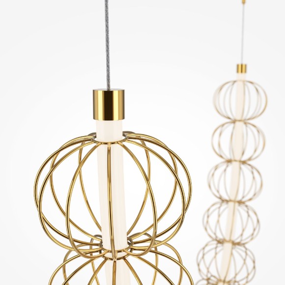 Подвесная светодиодная люстра Maytoni Golden Cage MOD216PL-L55G3K