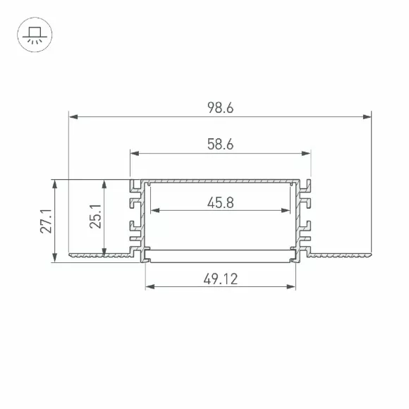 Профиль Arlight FANTOM-W49-2000 ANOD 046430 Профиль Arlight FANTOM-W49-2000 ANOD 046430