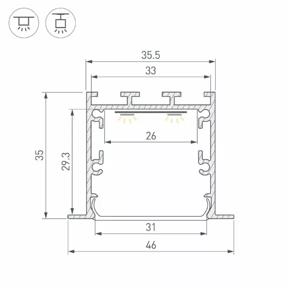 Профиль Arlight LINIA49-F-M-2000 WHITE 057032 Профиль Arlight LINIA49-F-M-2000 WHITE 057032