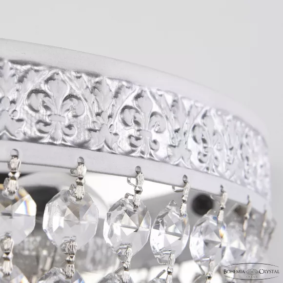Настенный светильник Bohemia Ivele Crystal AL19051B/25FL WMN, Белый, Прозрачный, Металл, крупный план Настенный светильник Bohemia Ivele Crystal AL19051B/25FL WMN, Белый, Прозрачный, Металл, крупный план