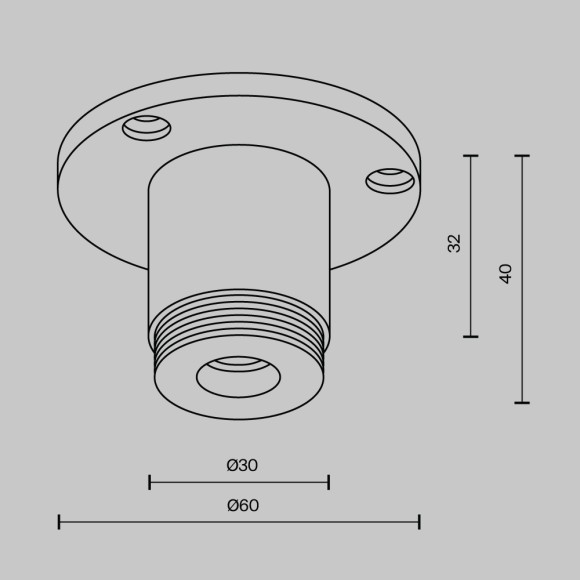 Основание с внешней резьбой без ввода питания Maytoni Shelf CA022BO-B