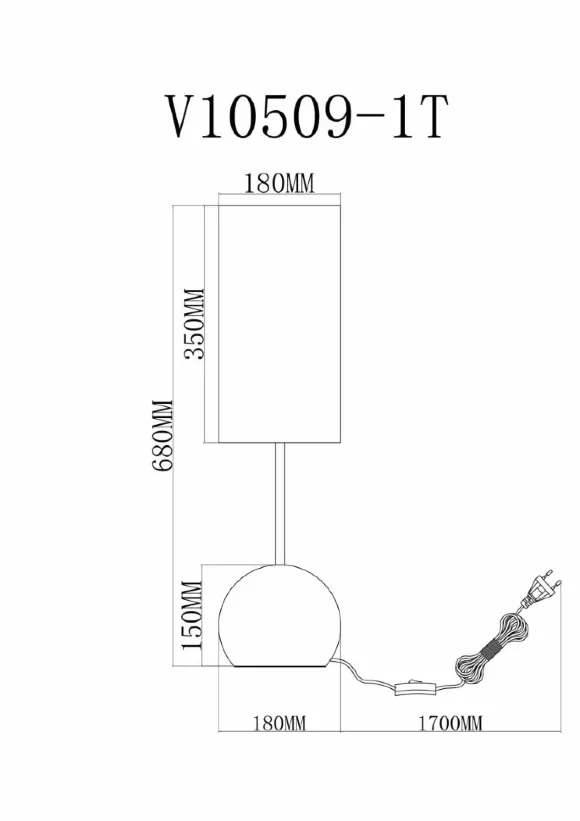 Настольная лампа Moderli Flint V11589-1T, Неоклассика, Белый