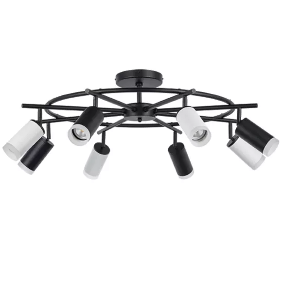 Люстра на штанге Lightstar Rullo LR7183743640 (571718+214437-4+214436-4+202430-8), Черный, Белый, Металл Люстра на штанге Lightstar Rullo LR7183743640 (571718+214437-4+214436-4+202430-8), Черный, Белый, Металл