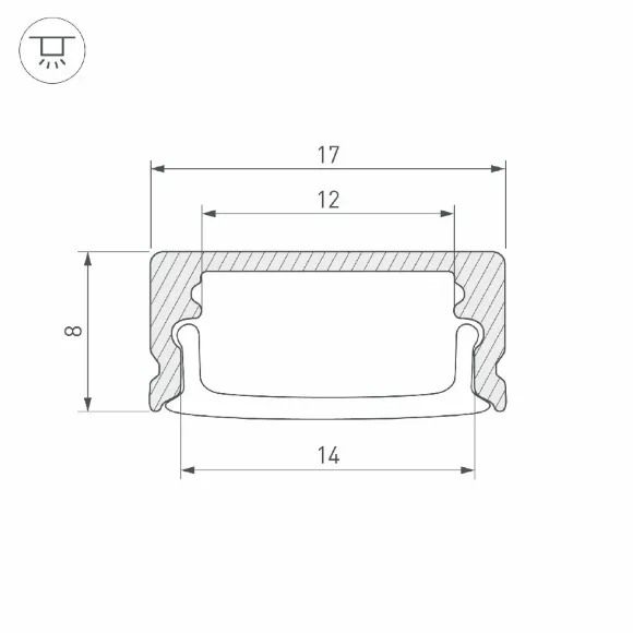 Профиль Arlight LINE-1708-2000 ANOD BLACK 040299 Профиль Arlight LINE-1708-2000 ANOD BLACK 040299