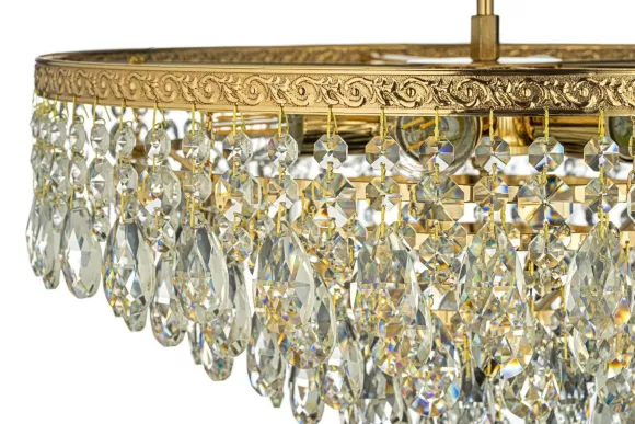 Люстра на штанге Arti Lampadari Castellana E 1.3.46.601 G, Золото, Прозрачный, Металл, крупный план Люстра на штанге Arti Lampadari Castellana E 1.3.46.601 G, Золото, Прозрачный, Металл, крупный план