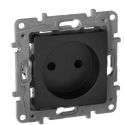 Розетка 2К Legrand Etika 16A 250V б/з со шторками винтовой зажим антрацит 672634
