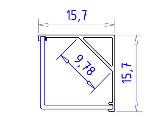 Алюминиевый угловой профиль Ambrella Light Alum Profile GP2150AL