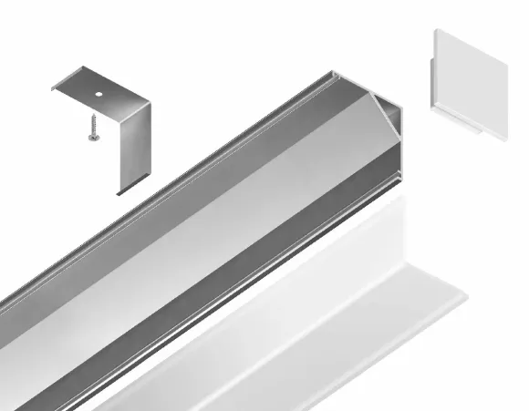 Алюминиевый угловой профиль Ambrella Light Alum Profile GP2150AL, вид сбоку Алюминиевый угловой профиль Ambrella Light Alum Profile GP2150AL, вид сбоку