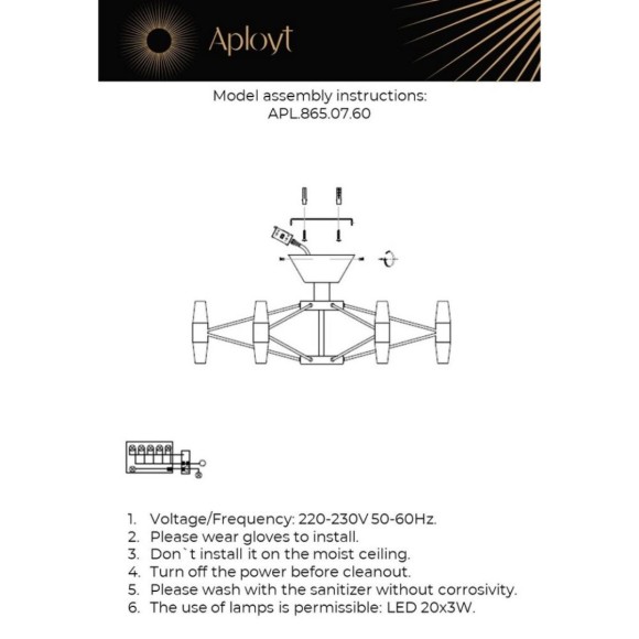 Потолочная светодиодная люстра Aployt Bernadet APL.865.07.60