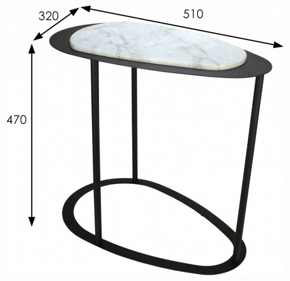 Стол журнальный МеталлАрт М024 ML_4673750200202