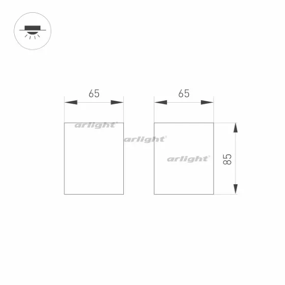 Потолочный светодиодный светильник Arlight SP-Orient-Surface-TC-S65x65-10W 031855