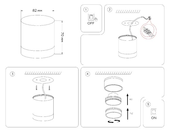 Накладной светильник Ambrella Light Acrylic Frost TN5365