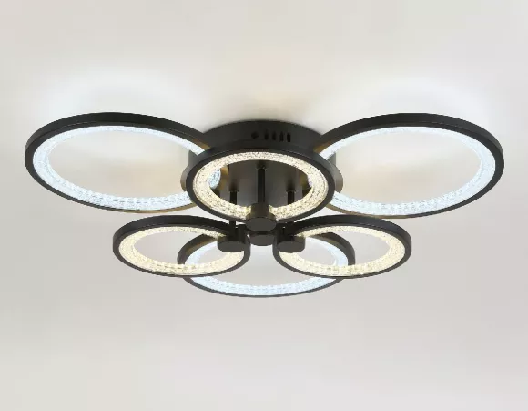 Потолочная люстра Ambrella Light Acrylica Original FA4092, Черный, Прозрачный, Теплый белый, вид снизу Потолочная люстра Ambrella Light Acrylica Original FA4092, Черный, Прозрачный, Теплый белый, вид снизу