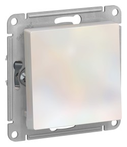 Выключатель 1-клавишный 2-полюсный, 10А, механизм Systeme Electric AtlasDesign Жемчуг ATN000421