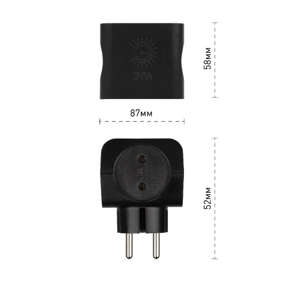 Разветвитель электрический Эра SP-4-B Б0008207