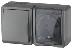 Блок розетка+выключатель Эра 11-7401-03 Б0020734