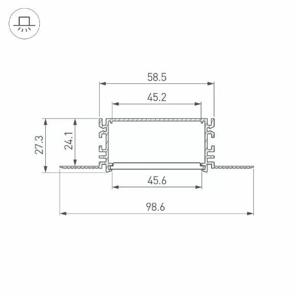 Профиль Arlight FANTOM-BENT-W49-TOP-2000 ANOD 046429 Профиль Arlight FANTOM-BENT-W49-TOP-2000 ANOD 046429