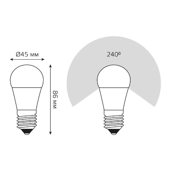 Лампа светодиодная диммируемая Gauss E27 7W 4100K матовая 105102207-D