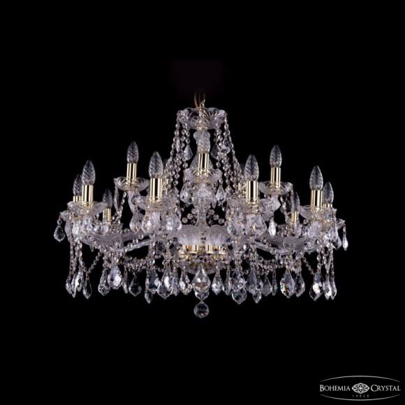Подвесная люстра Bohemia Ivele Crystal 1413/10+5/300 G Leafs