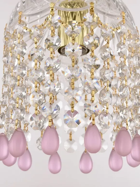 Подвесной светильник Bohemia Ivele Crystal 14781P/13 G V7010, Золото, Прозрачный, Металл, декоративные элементы крупным планом Подвесной светильник Bohemia Ivele Crystal 14781P/13 G V7010, Золото, Прозрачный, Металл, декоративные элементы крупным планом