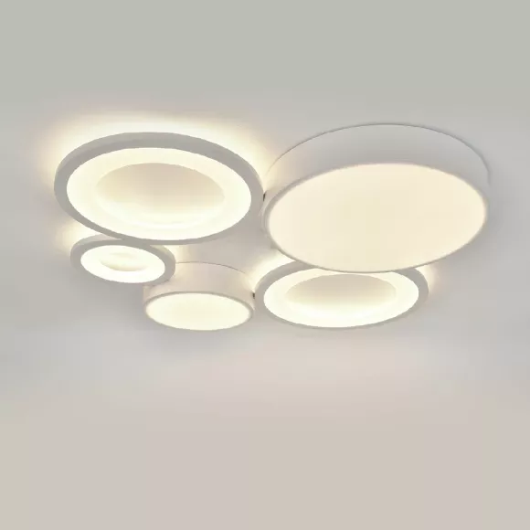 Потолочная люстра Escada Streamline 10286/5LED, Белый, От теплого до холодного, Металл, светодиодный модуль Потолочная люстра Escada Streamline 10286/5LED, Белый, От теплого до холодного, Металл, светодиодный модуль