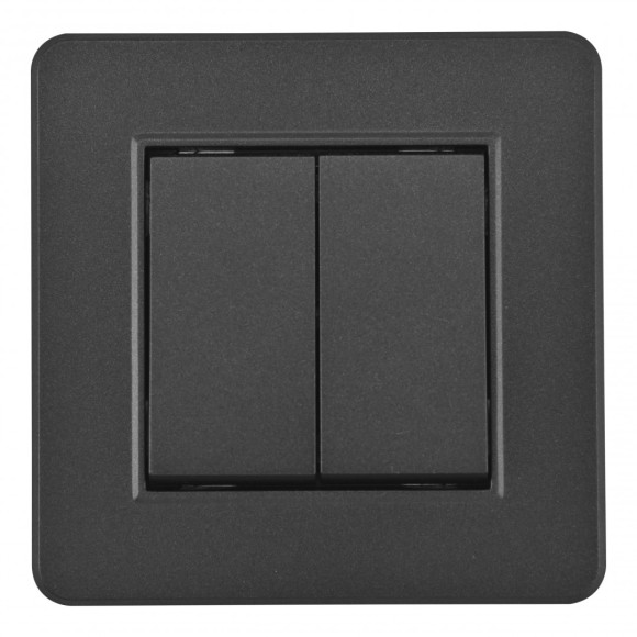 Выключатель двухклавишный Arte Milano SET16-1-30-2 black