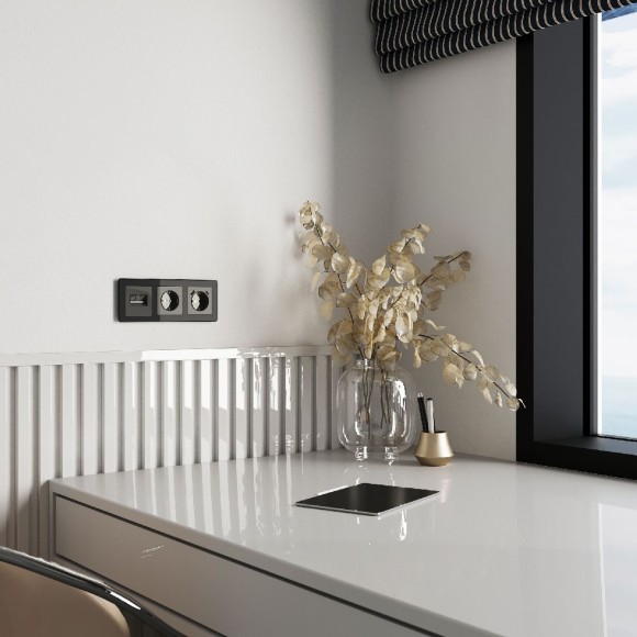 Накладка для двойной розетки Еthernet RJ-45 Werkel 4690389197581 W1191144 a064099