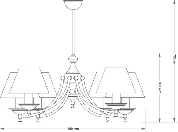 Люстра на штанге Kutek San Marino Lampshade SAN-ZW-6(P/A)CR