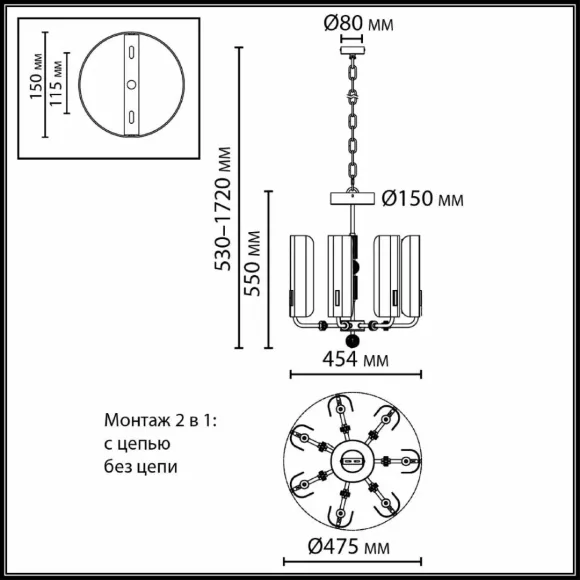 Подвесная люстра Odeon Light Modern Lion 5467/35L, Бронза, Белый, Теплый белый Подвесная люстра Odeon Light Modern Lion 5467/35L, Бронза, Белый, Теплый белый