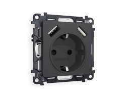 Комплект механизма розетки 2USB A+A 18W (быстрая зарядка) с/з Ambrella Volt Alfa MA909010