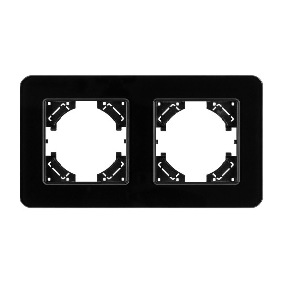 Рамка на 2 поста стеклянная Arlight FRM-OMALI-GS-2-BK 049693