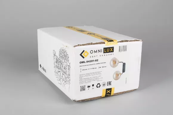 Бра Omnilux OML-94201-02, Черный, Бежевый, Металл, упаковка Бра Omnilux OML-94201-02, Черный, Бежевый, Металл, упаковка