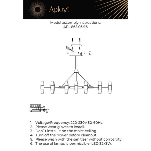 Подвесная светодиодная люстра Aployt Bernadet APL.865.03.96