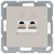 Интернет розетка 2х терминальная 6 категория, цвет тауп Jasmart G6108T