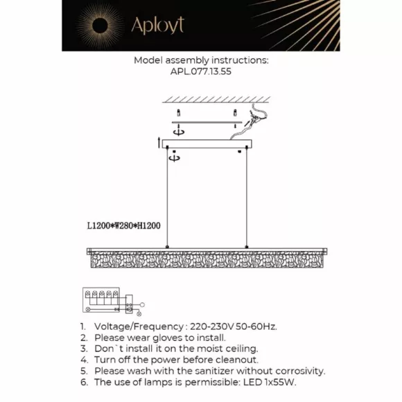 Подвесная люстра Aployt Lutka APL.077.13.55, Латунь, Прозрачный, Теплый белый Подвесная люстра Aployt Lutka APL.077.13.55, Латунь, Прозрачный, Теплый белый