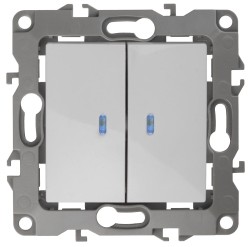 Выключатель двойной с подсветкой Эра 12-1105-01 Б0014657