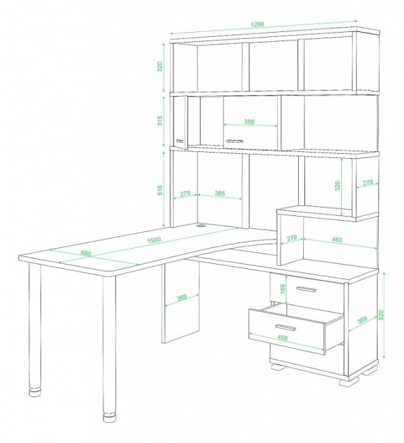 Стол компьютерный Домино нельсон СР-420-150 MER_SR_420_150_NBEN-PRAV