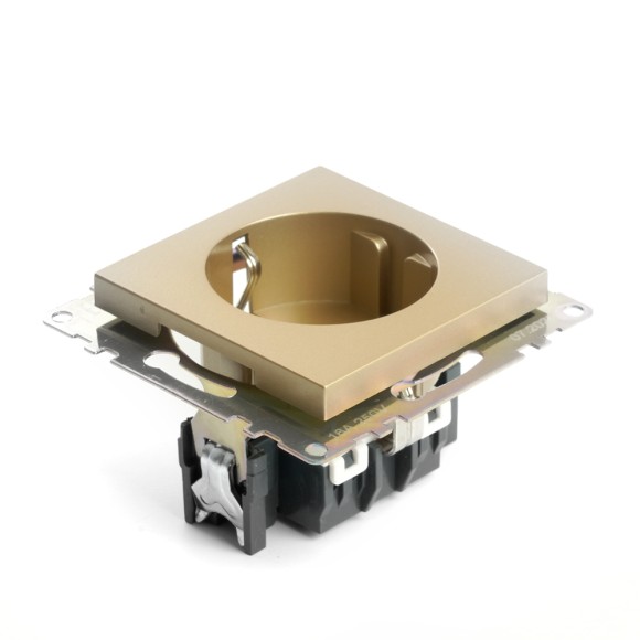 Розетка 1-местная с/з с защитной шторкой Stekker Катрин GLS16-7110-08 49224