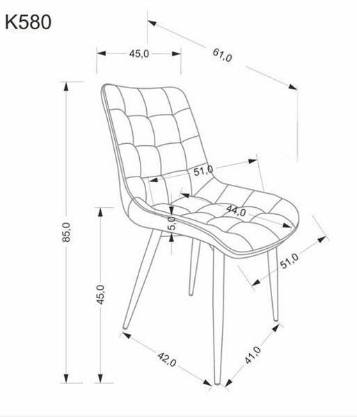 Стул K580 HLM_V-CH-K_580-KR-POPIELATY
