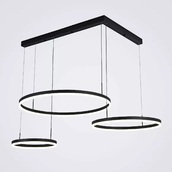 Подвесная люстра LED4U L91071-800-600-400, Черный, От теплого до холодного, Металл Подвесная люстра LED4U L91071-800-600-400, Черный, От теплого до холодного, Металл