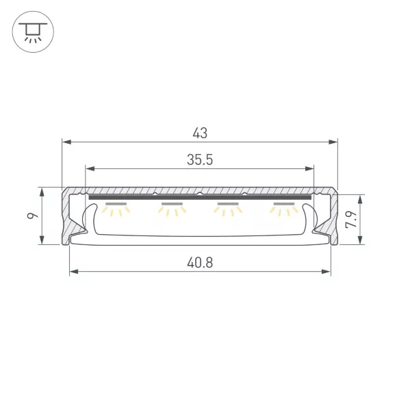Профиль Arlight SL-LINE-4009-2000 ANOD (Алюминий) 063908, Серебро, Россия Профиль Arlight SL-LINE-4009-2000 ANOD (Алюминий) 063908, Серебро, Россия