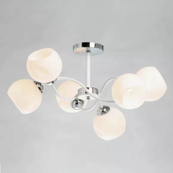Люстра на штанге De Markt Вита 220013406, Хром, Белый, Металл Люстра на штанге De Markt Вита 220013406, Хром, Белый, Металл