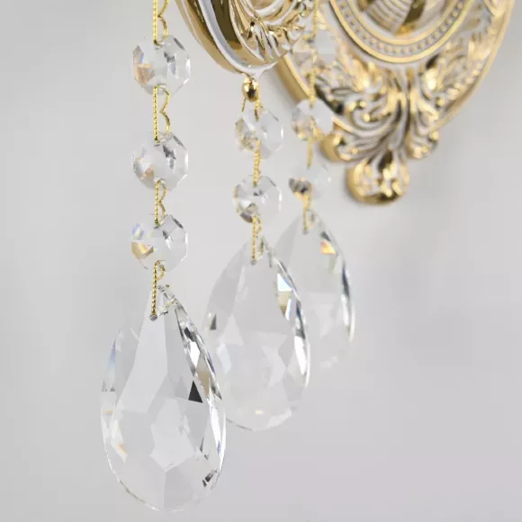 Бра Bohemia Ivele Crystal AL7901B10/2/175 A GW, Золото, Металл, Классика стиль, декоративные элементы крупным планом Бра Bohemia Ivele Crystal AL7901B10/2/175 A GW, Золото, Металл, Классика стиль, декоративные элементы крупным планом
