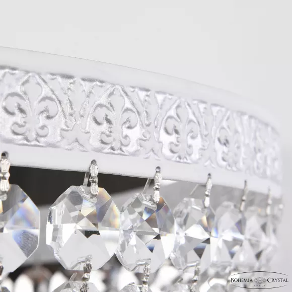 Настенный светильник Bohemia Ivele Crystal AL19051B/35FL WMN, Белый, Прозрачный, Металл, крупный план Настенный светильник Bohemia Ivele Crystal AL19051B/35FL WMN, Белый, Прозрачный, Металл, крупный план