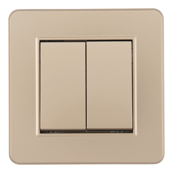 Выключатель двухклавишный Arte Milano SET16-1-30-2 shampan