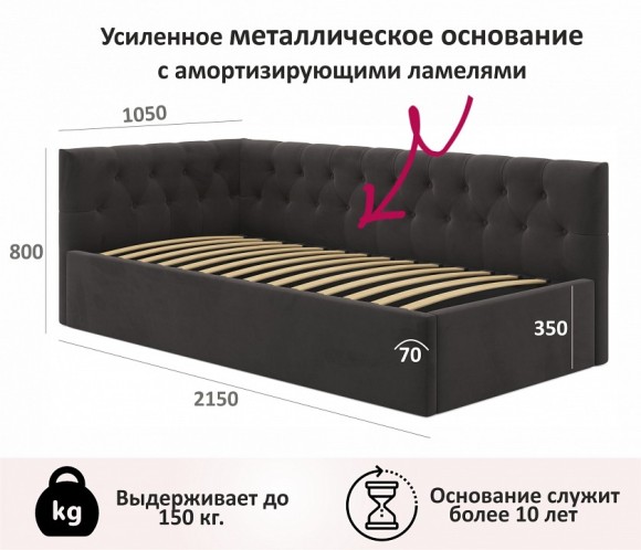 Кровать односпальная Afelia 2000x900 NMB_TE-00005303